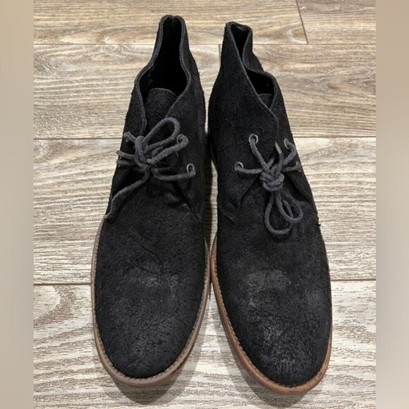 NIB AllSaints Ridge Waxed Suede Desert Chukka Boots Black US 9 main image 6